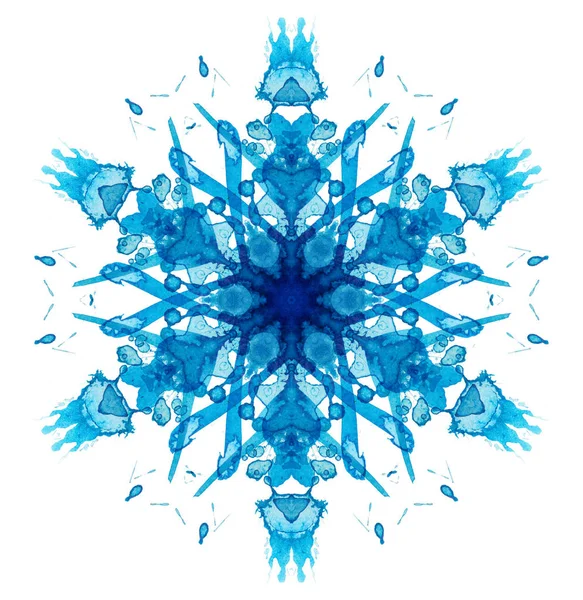Caleidoscopio acquerello fiocco di neve — Foto Stock