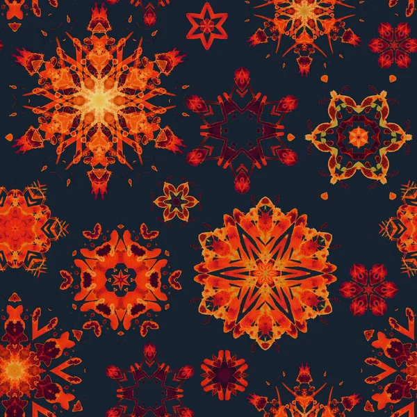 幾何学的な暖かい雪 水彩のシームレス パターン — ストック写真