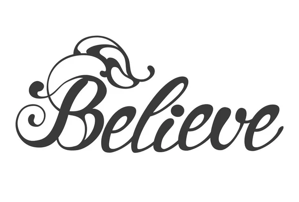 Credere, elemento lettering disegnato a mano — Vettoriale Stock