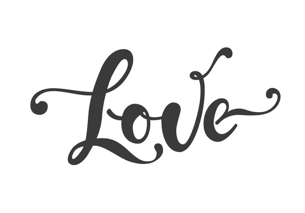 Liefde hand getrokken belettering, vectorillustratie — Stockvector