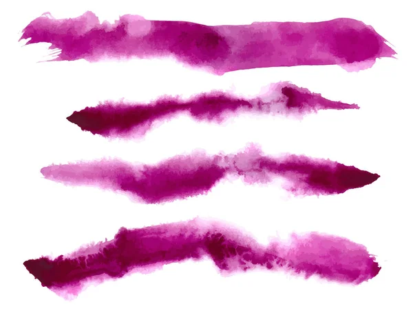 Conjunto de traços de tinta rosa vetorial — Vetor de Stock