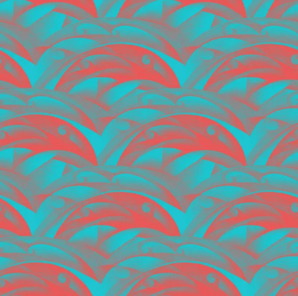 Potlood getrokken naadloze geometrische achtergrond in licht blauwe en rode kleuren. — Stockfoto