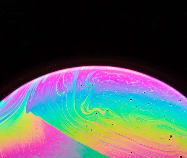 Espectro Cores Vibrantes Superfície Bolha Sabão — Fotografia de Stock
