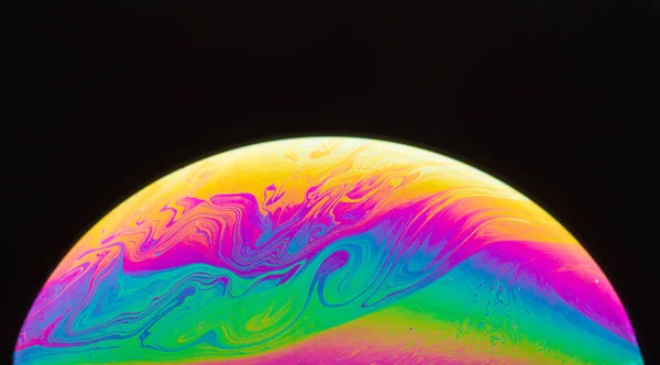 Espectro Cores Vibrantes Superfície Bolha Sabão — Fotografia de Stock