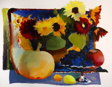 Natürmort resim boyama resmi