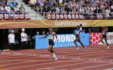 Tampere, Finlandiya, 12 Temmuz: Ona Das (Hindistan) kazanmak altın madalya IAAF Dünya U20 Şampiyonası Tampere, Finlandiya 12 Temmuz, 2018 üzerinde 400 metreler.