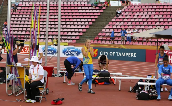 Tampere Finlandia Julio Alina Shukh Ucrania Gana Final Lanzamiento Jabalina —  Fotos de Stock