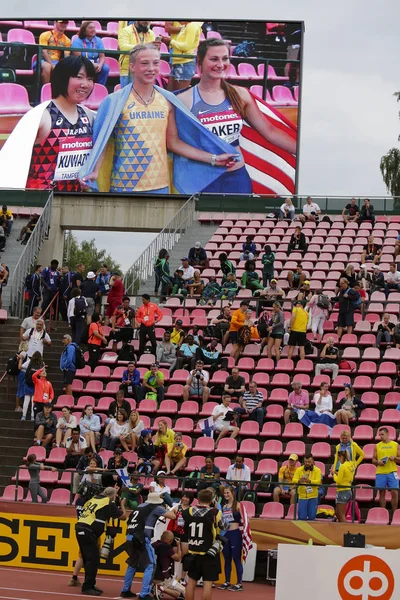 Tampere Finland Juli Alina Shukh Ukraine Vinder Javelin Kast Finale - Stock-foto