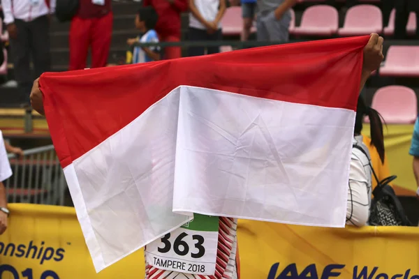 Tampere Finlândia Julho Lalu Muhammad Zohri Indonésia Conquista Medalha Ouro — Fotografia de Stock