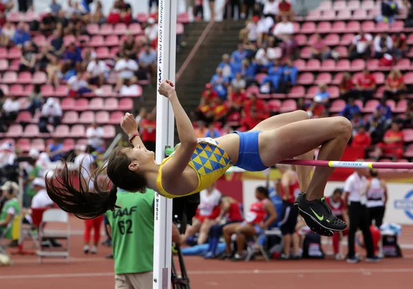 Тампера Финляндия Июля Daria Dikhanova Украины Прыжках Высоту Семиборье Чемпионате — стоковое фото