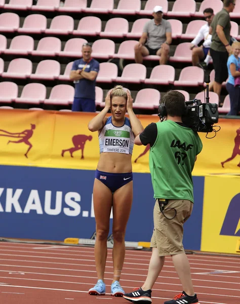 Tampere Finland July Niamh Emerson Gbr English Track Field Athlete — Stock Photo, Image