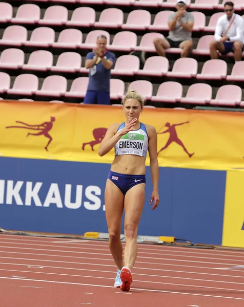 Tampere Finlândia Julho Niamh Emerson Gbr Atleta Inglês Atletismo Leeds — Fotografia de Stock