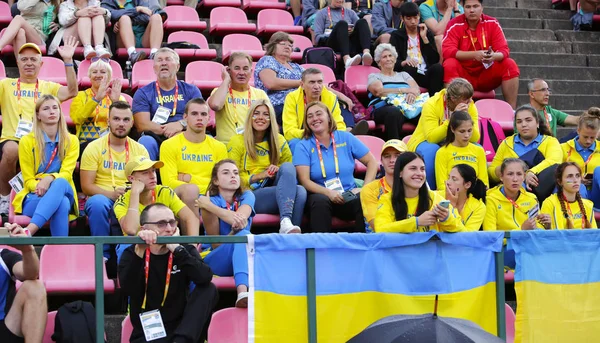 芬兰坦佩雷 7月12日 乌克兰田径队在国际田联世界 U20 冠军坦佩雷 芬兰第十二2018年7月 — 图库照片