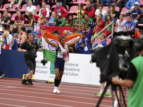 Tampere Finlandia Julio Hima Das India Gana Medalla Oro 400 —  Fotos de Stock