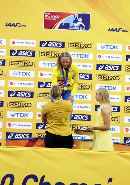 Tampere Finlandia Lipca Alina Shukh Ukraina Win Oszczepem Finale Iaaf — Zdjęcie stockowe