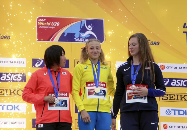 Tampere Finnország Július Alina Shukh Ukrajna Win Gerelyhajítás Végső Iaaf — Stock Fotó