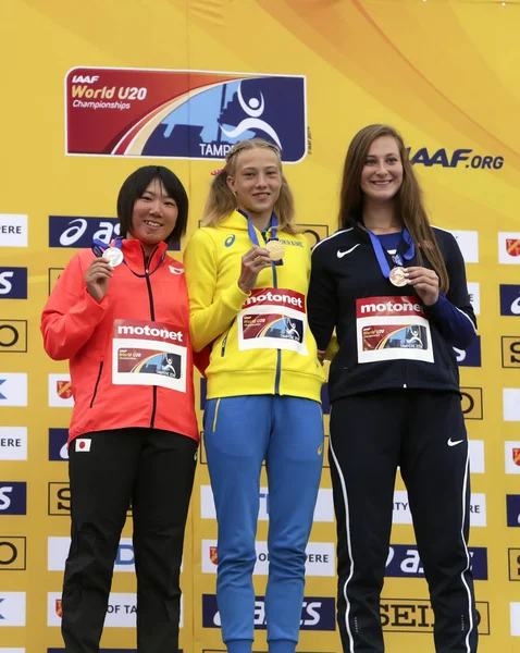 Tampere Finlandia Lipca Alina Shukh Ukraina Win Oszczepem Finale Iaaf — Zdjęcie stockowe