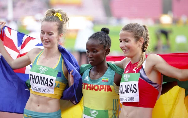 Tammerfors Finland Juli Diribe Welteji Etiopien Vinna Guld Medalj 800 — Stockfoto