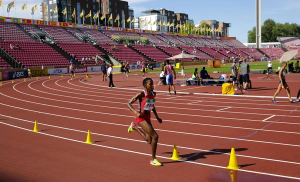 Tampere Finland July Winfred Mutile Yavi Bahrain Win Bronze 3000M — Stock Photo, Image