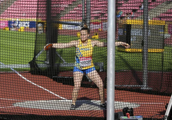 Tampere Finlandia Julio Daria Harkusha Atleta Pista Campo Ucraniano Lanzamiento — Foto de Stock