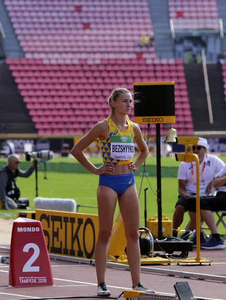 Tampere Finland Juli Tetjana Bezshyyko Oekraïne 400 Horden Heats Iaaf — Stockfoto