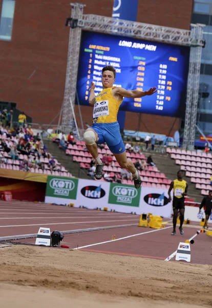 Tampere Finlandia Julio Andriy Avramenko Ucrania Evento Salto Longitud Campeonato — Foto de Stock