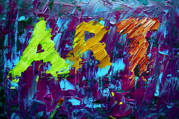 Signo Abstracto Arte Con Colores Acrílicos — Foto de Stock