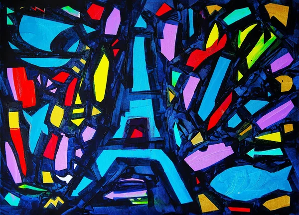 Pintura Abstrata Chamada Volte Para Paris — Fotografia de Stock