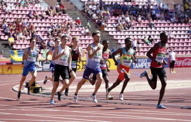 Tampere, Finlandiya, Tampere, Finlandiya 15 Temmuz, 2018 IAAF Dünya U20 Şampiyonası'nda son Temmuz 15:800 metre.