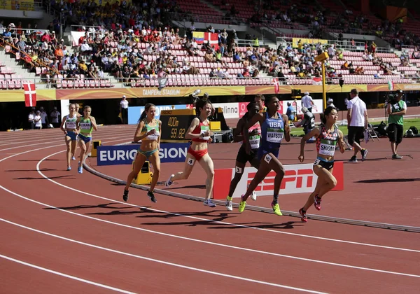 Tampere Finlandia Lipca Sportowcy 800 Metrów Bieżących U20 Mistrzostwa Halowe — Zdjęcie stockowe