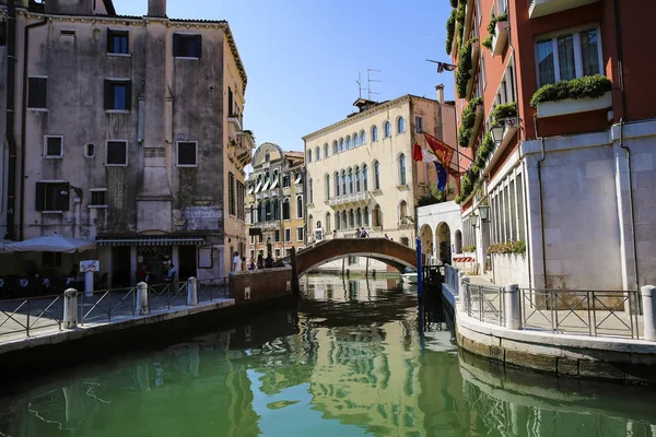 Ponte Venezia Paesaggio Urbano Del Canale — Foto Stock