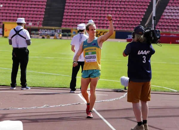 Tampere Finland Juli Gary Haasbroek Australië Wint Zilveren Medaille Tienkamp — Stockfoto