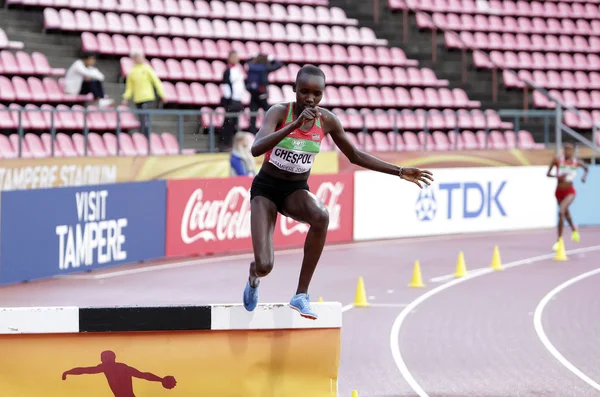 Tampere Finland July Celliphine Chepteek Chespol Kenya Win 3000 Metres — Stock Photo, Image