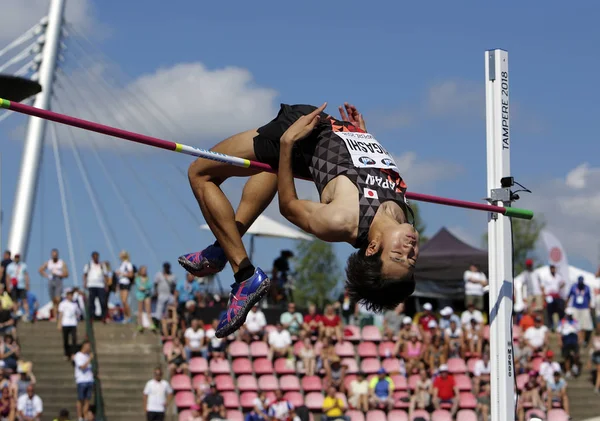 Tampere Finsko Července Naoki Higashi Japonska Skok Výšky Finále Atletickém — Stock fotografie