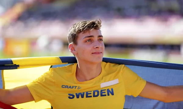 Tampere Finland Juli Armand Duplantis Uit Zweden Win Polsstokhoogspringen Iaaf — Stockfoto