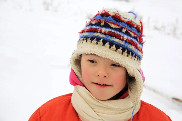 Portrait Beautiful Little Girl Winter — Stock Photo, Image