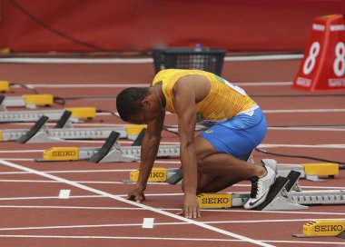 Tampere, Finlandiya, 11 Temmuz: Vasyl Makukh (Ukrayna) IAAF Dünya U20 Şampiyonası Tampere, Finlandiya 11 Temmuz, 2018 başlangıcı.