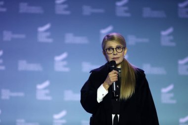 Chernivtsi, Ukrayna 03 Kasım 2018: Yulia Timoşenko 03 Kasım, 2018 Chervivtsi, Ukrayna'da Cumhurbaşkanlığı kampanyası başladı. 31 Mart 2019 Ukrayna'da yapılacak cumhurbaşkanlığı seçimleri bekleniyor