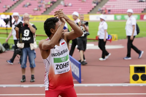 Tampere Finland Juli Lalu Muhammad Zohri Indonesië Wint Gouden Medaille — Stockfoto