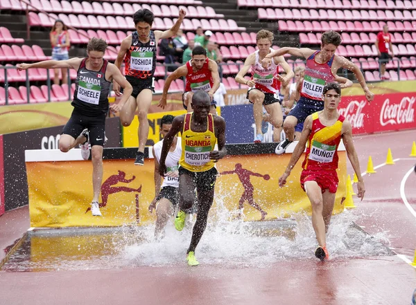 Tampere Finland July Athlets Running 3000 Metres Steeplechase Iaaf World — Stock Photo, Image