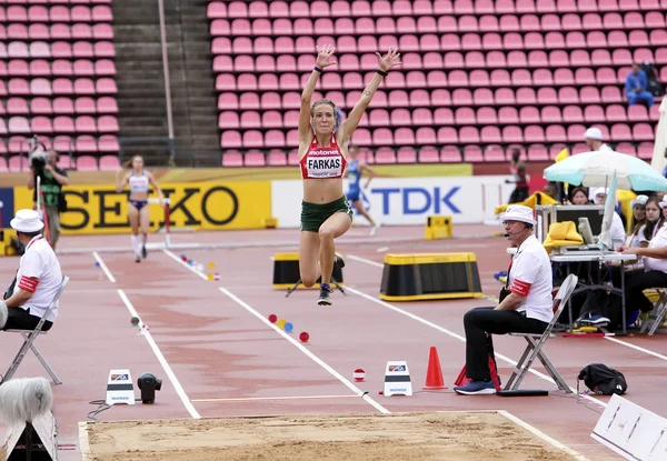 Tampere Finland Juli Petra Farkas Hgr Het Verspringen Iaaf Wereld — Stockfoto