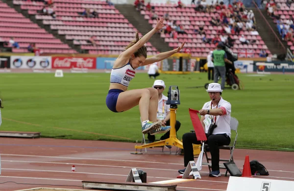 Tampere Finlandia Julio Lucy Hadaway Gran Bretaña Sobre Salto Longitud —  Fotos de Stock