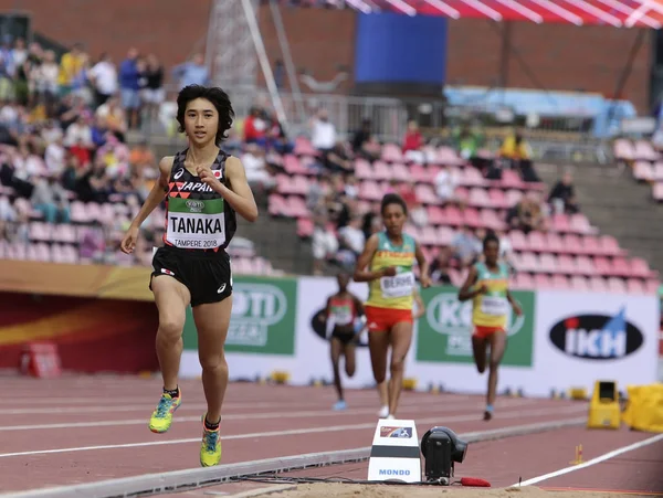 Tampere Finland Juli Nozomi Tanaka Uit Japan Wint Goud 3000 — Stockfoto