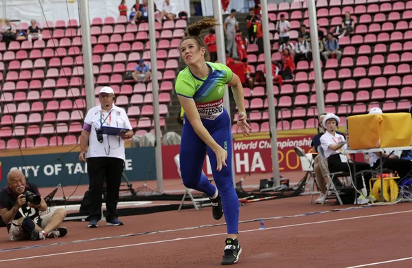 Tampere Finnország Július Zoja Sustersic Szlovéniában Javelin Dob Esemény Iaaf — Stock Fotó