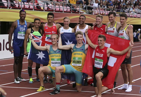 Tampere Finlândia Julho Atletas Após Decatlo Campeonato Mundial U20 Iaaf — Fotografia de Stock