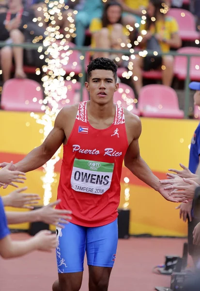 Tammerfors Finland Juli Ayden Owens Puerto Rico Tiokamp Iaaf World — Stockfoto