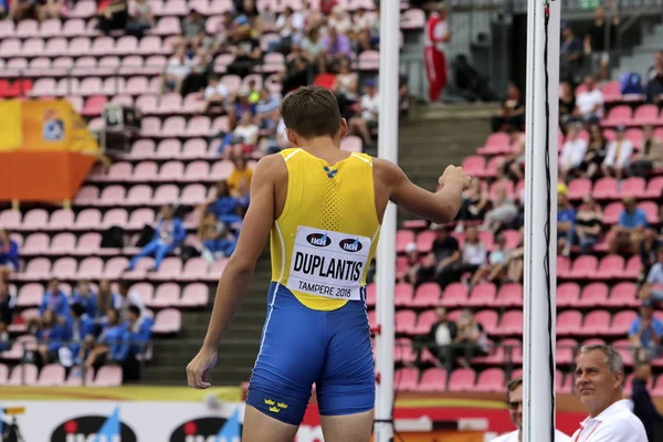 Tampere Finland July Armand Duplantis Sweden Win Pole Vault Event — Stock Photo, Image