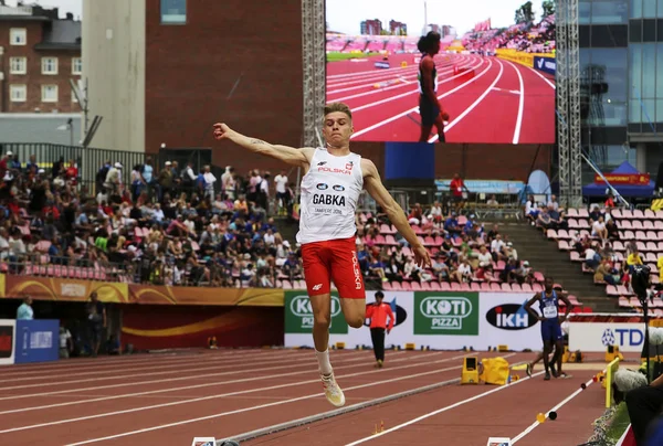 Tampere Finnország Július Bartosz Gabka Lengyelországból Távolugrás Rendezvény Iaaf U20 — Stock Fotó