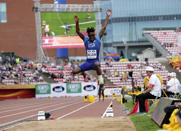 Tampere Finlândia Julho Rayvon Allen Dos Eua Final Salto Distância — Fotografia de Stock