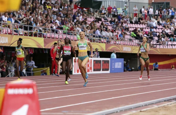 Tampere Finland July Athlets Running 400 Metrs Semi Final Iaaf — Stock Photo, Image